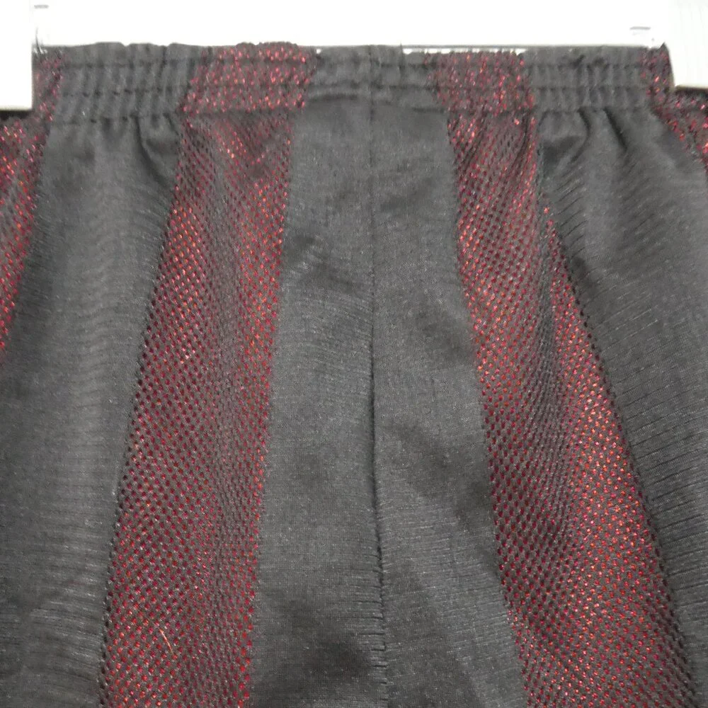 CHAMPIONSHIP GOLD | size 7 | Black and Burgundy Striped Basketball Shorts - Picture 10 of 14